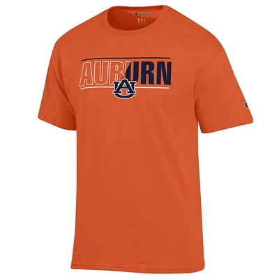 Auburn Champion Bar Split Color Wordmark Tee