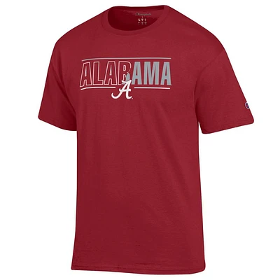 Alabama Champion Bar Split Color Wordmark Tee