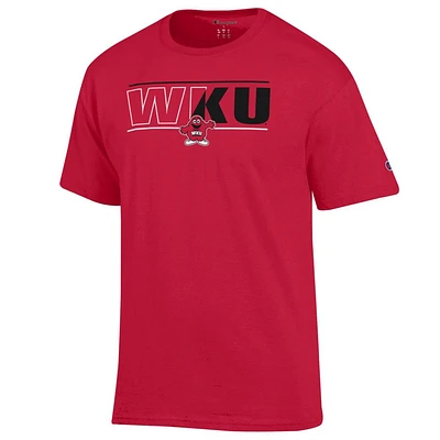 Western Kentucky Champion Bar Split Color Wordmark Tee