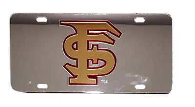  Florida State License Plate Silver With Gold Fs