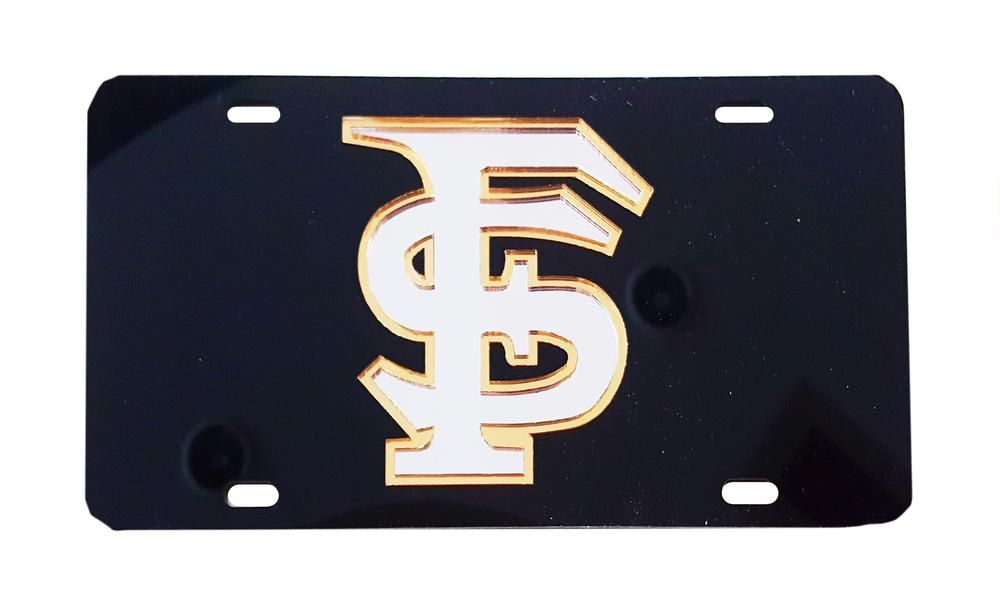  Florida State License Plate Black With Silver Fs