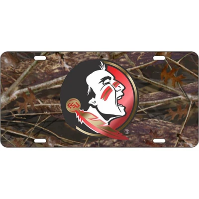 Florida State Seminole Logo Camo License Plate