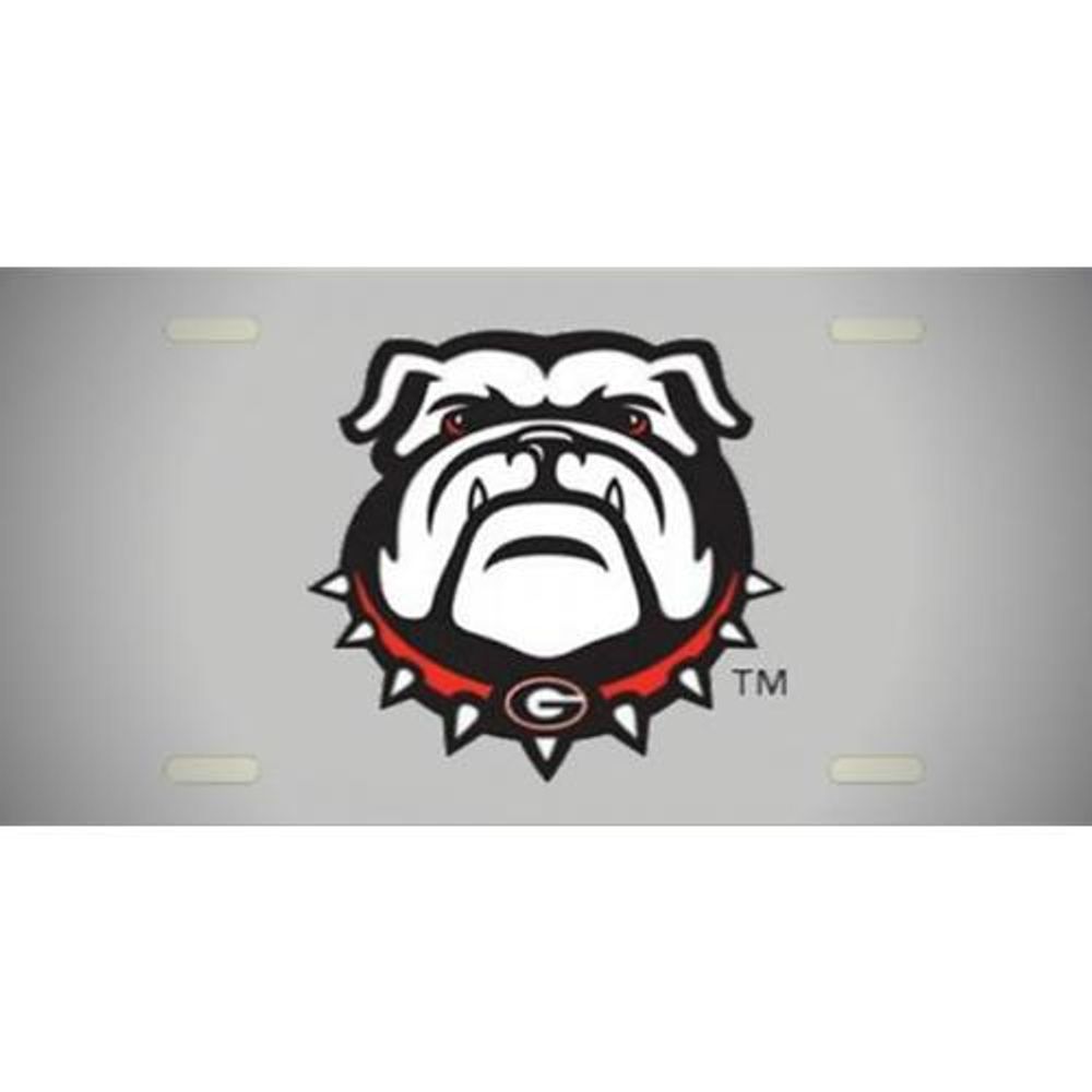  Georgia New Bulldog License Plate With Silver Mirror Background