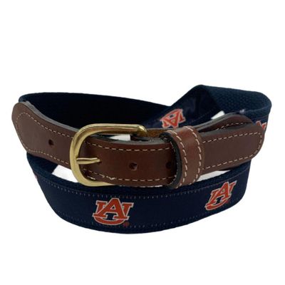 Aub | Auburn Belt With Leather Buckle Alumni Hall