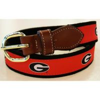 Georgia Web Leather Belt (Red)