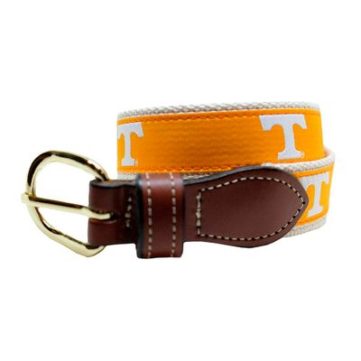 Tennessee Web Leather Belt (Orange)