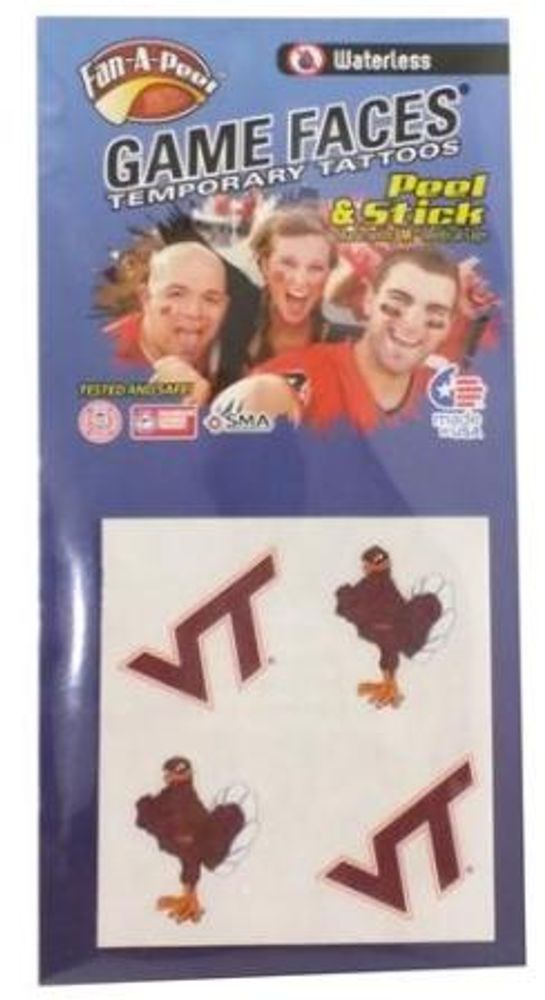  Hokies | Virginia Tech Hokiebird Waterless Face Tattoos | Alumni Hall