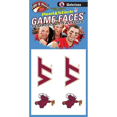 Virginia Tech Hokiebird Waterless Face Tattoos