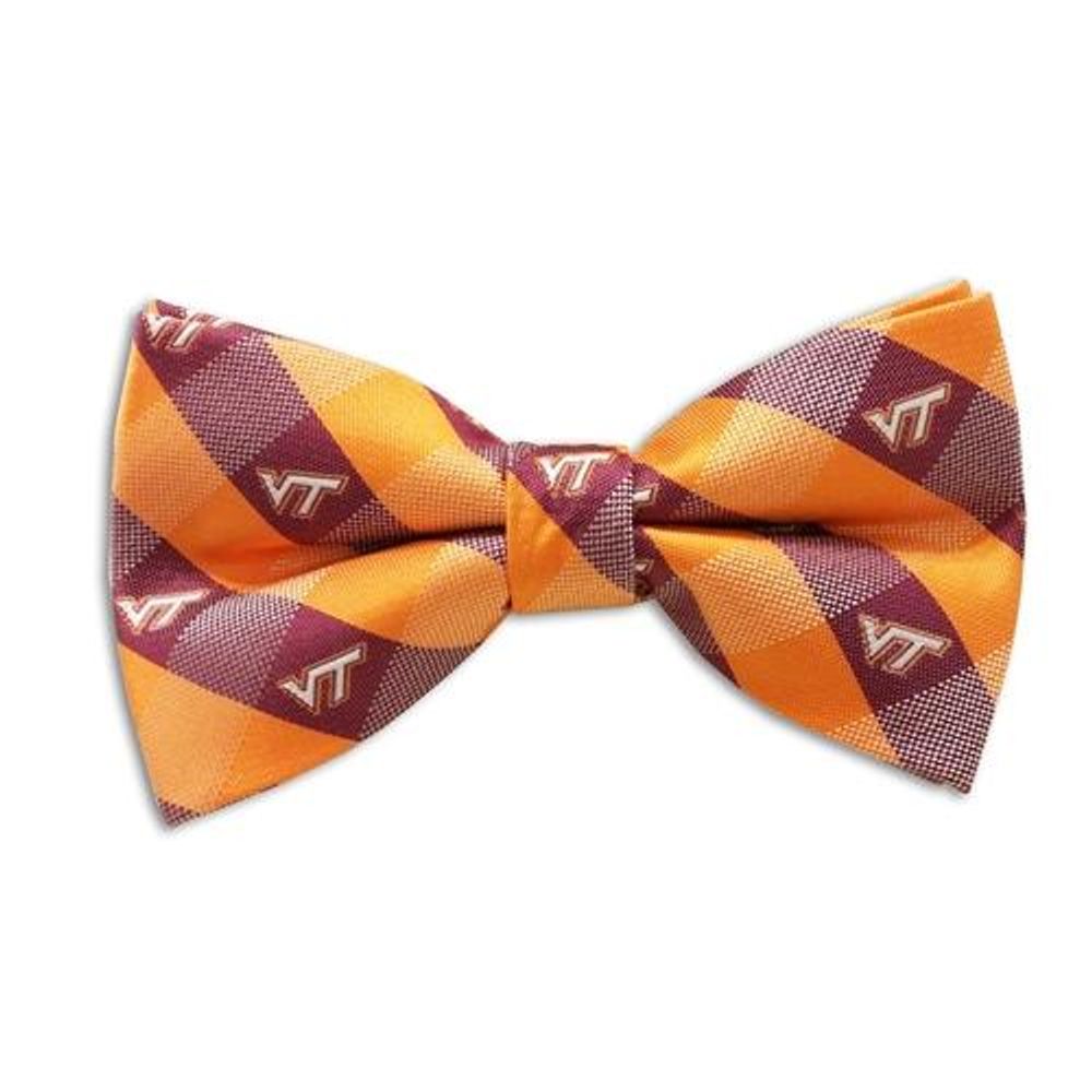  Virginia Tech Check Pattern Bow Tie