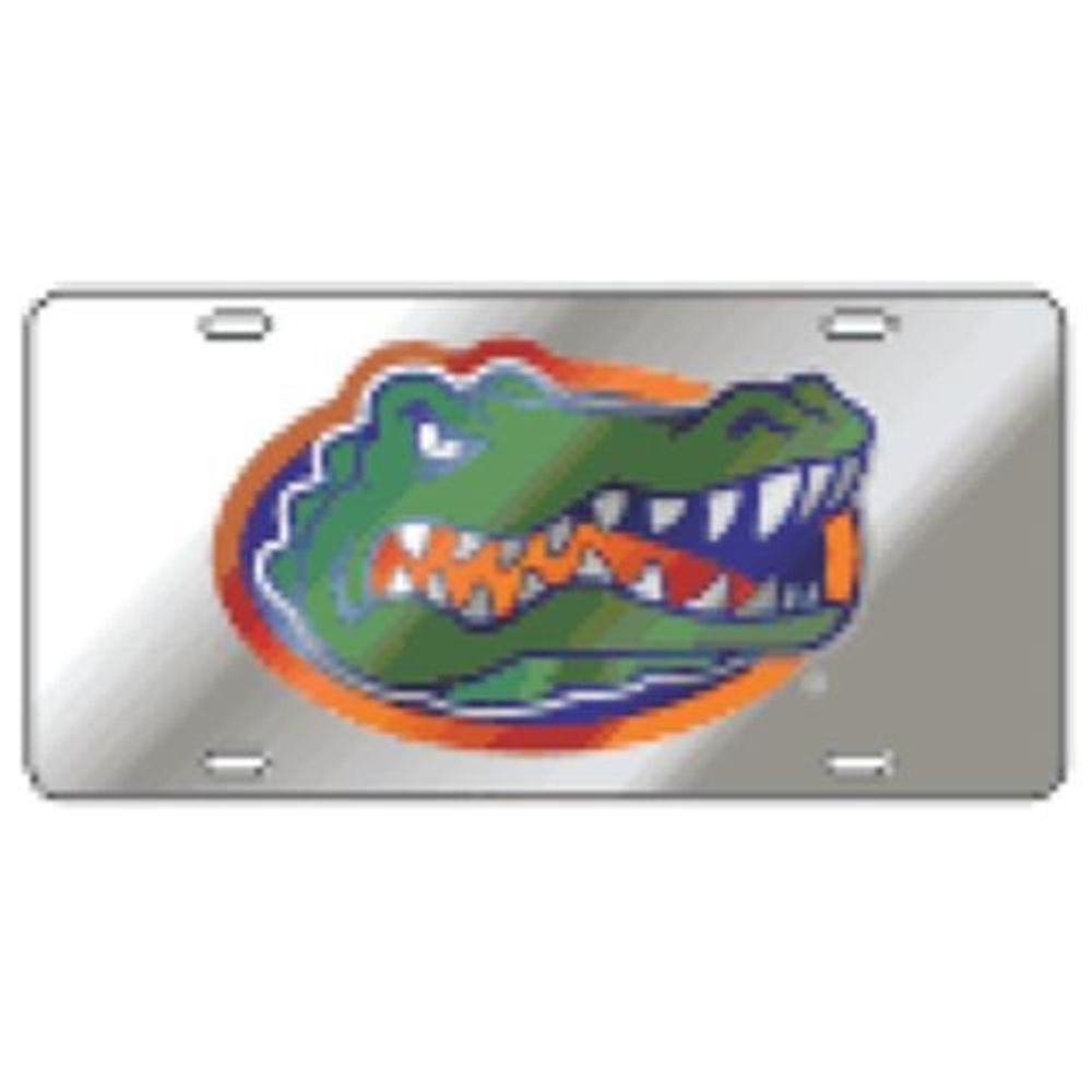  Florida License Plate Silver Gator Head