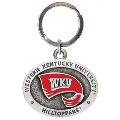  Wku- Western Kentucky Heritage Pewter Key Chain (Red Emblem)- Alumni Hall