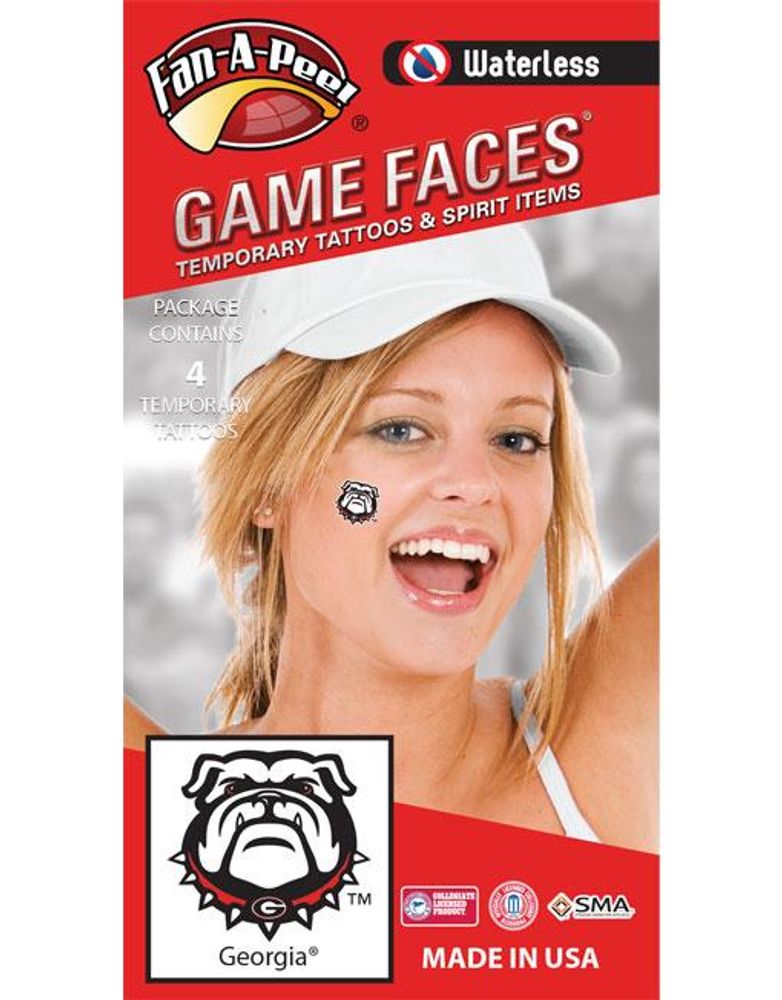 Dawgs | Georgia Bulldog Waterless Face Tattoos | Alumni Hall