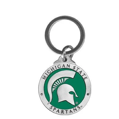Michigan State Heritage Pewter Keychain