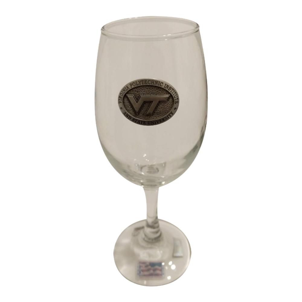 Virginia Tech 12 Oz Silver Pewter Wine Glass