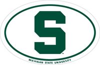  Msu- Michigan State 6  Oval Decal- Alumni Hall