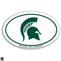  Msu- Michigan State 6  Oval Spartan Head Decal- Alumni Hall