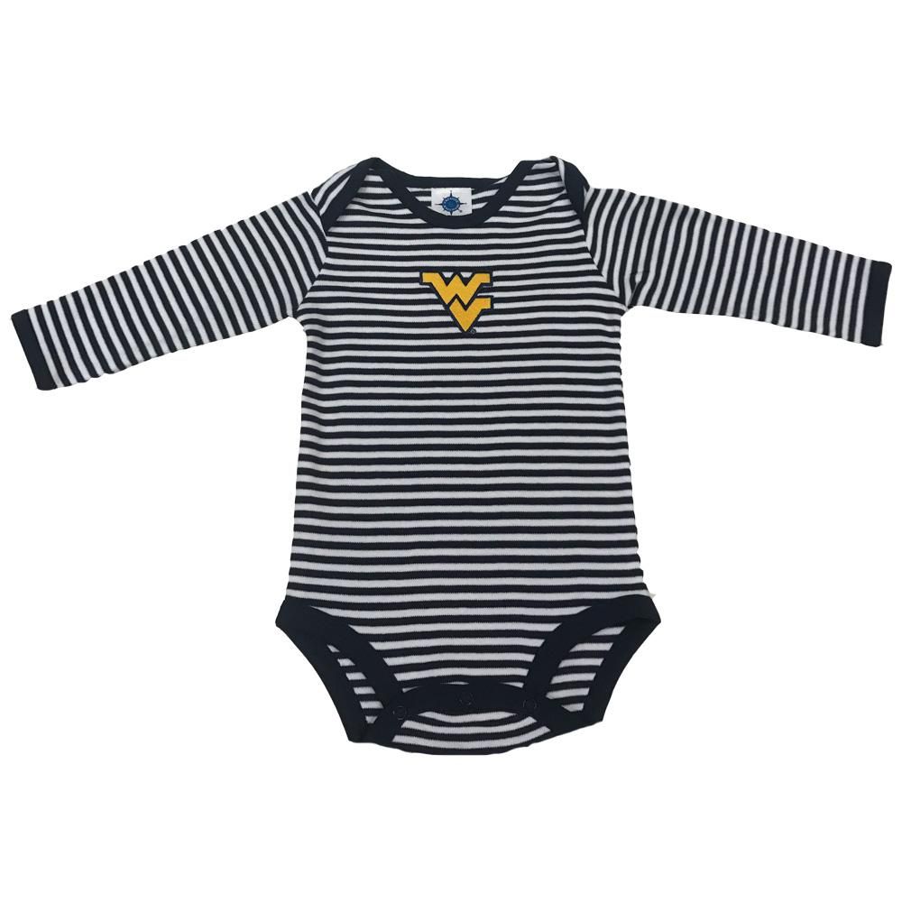 West Virginia Infant Striped Long Sleeve Bodysuit