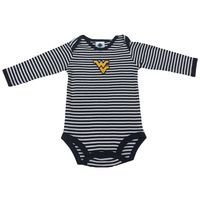 West Virginia Infant Striped Long Sleeve Bodysuit