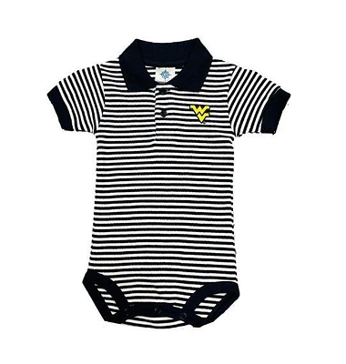 West Virginia Infant Striped Polo Bodysuit