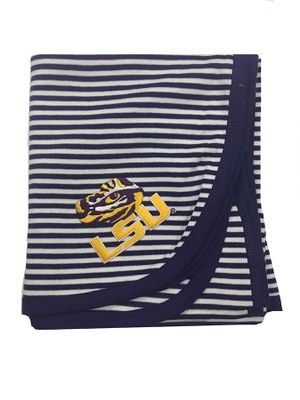  Lsu- Lsu Infant Striped Knit Blanket- Alumni Hall