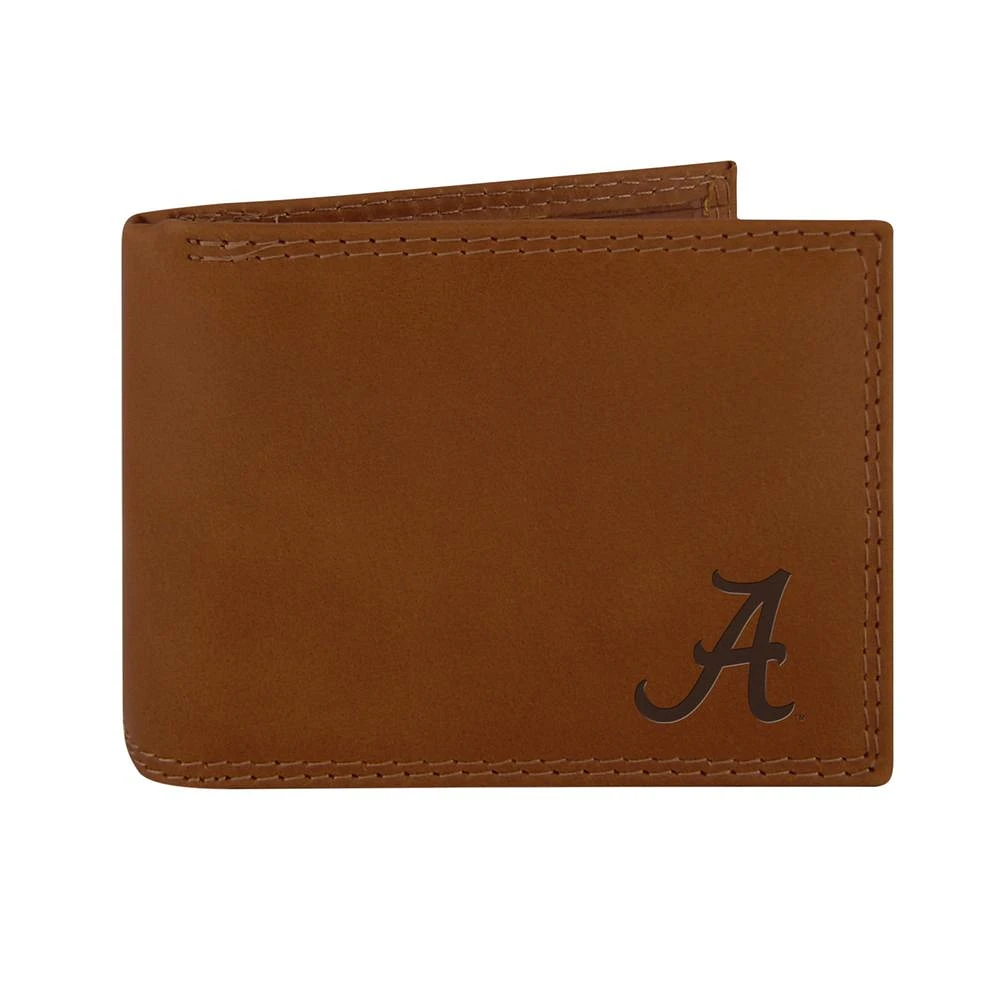 Alabama Zep-Pro Brown Leather Embossed Bifold Wallet