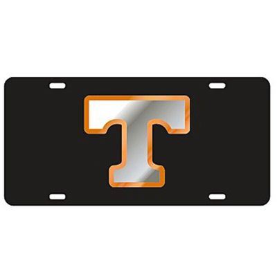  Vols- Tennessee Silver And Black Power T License Plate- Alumni Hall