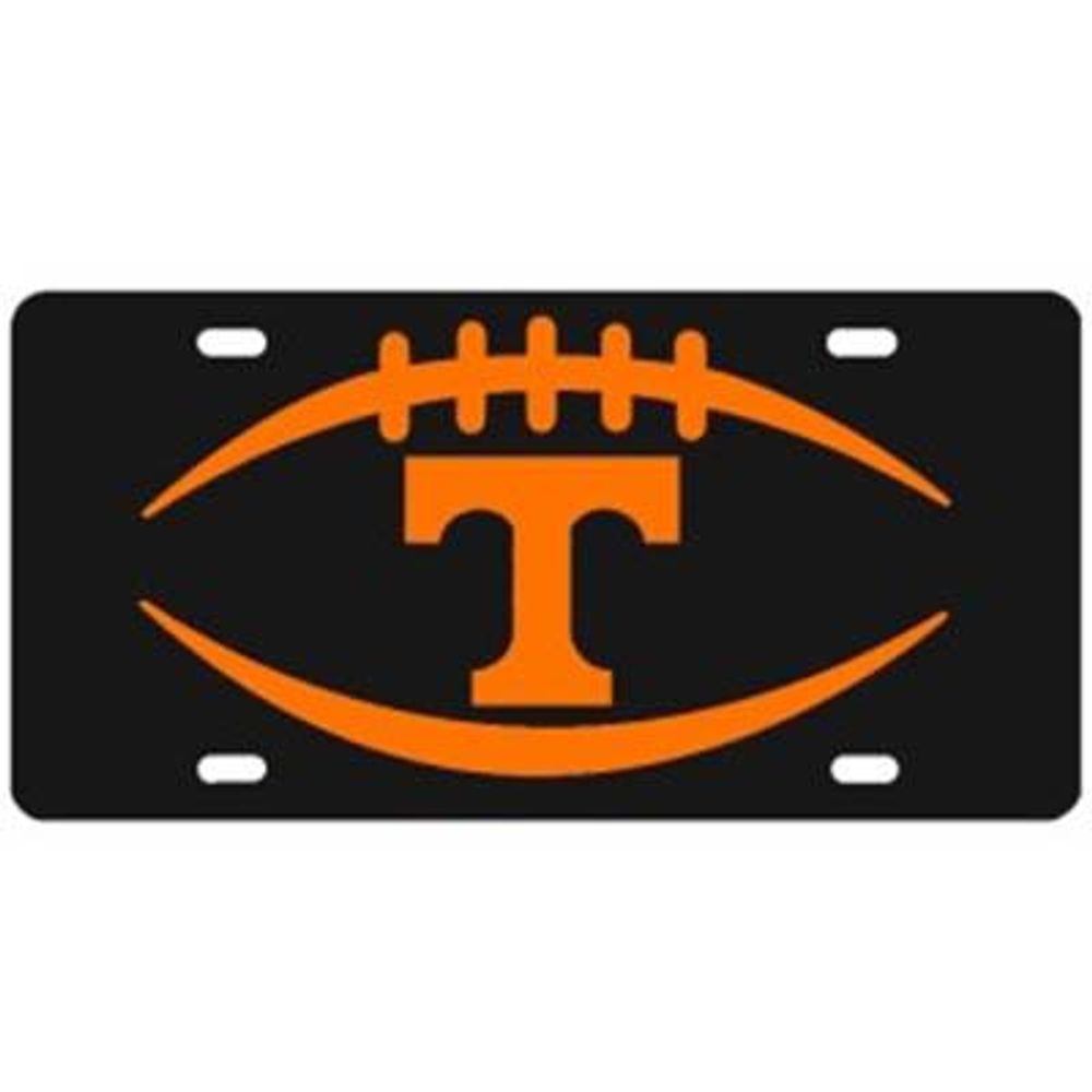  Vols | Tennessee Black And Orange Football And Power T Plate | Alumni Hall