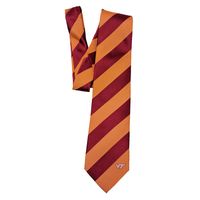  Hokies- Maroon Regiment Stripe Tie- Alumni Hall