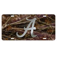  Alabama License Plate Camo/Silver Script A