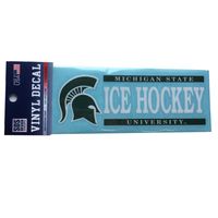  Michigan State Ice Hockey Block Decal (6  X 2 )- Alumni Hall