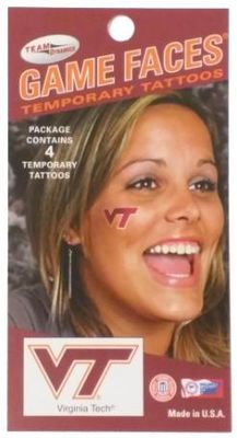 Virginia Tech Water Based Face Tattoos