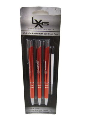 Auburn Aluminum Ball Point Pens 3-Pack