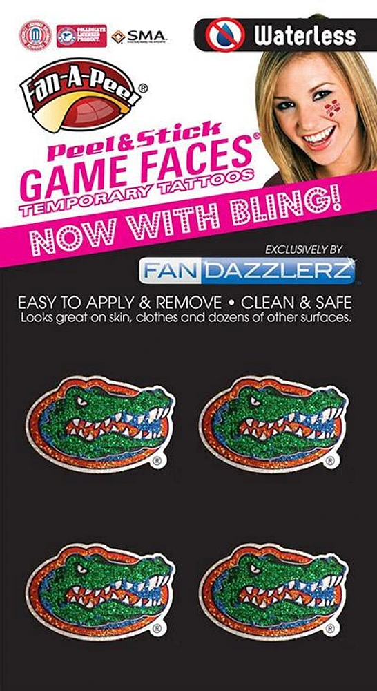 Florida Fan Dazzler Face Tattoos (4-Pack)