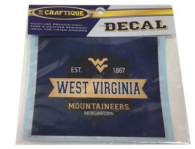  Wvu- West Virginia Vintage 4  Decal- Alumni Hall