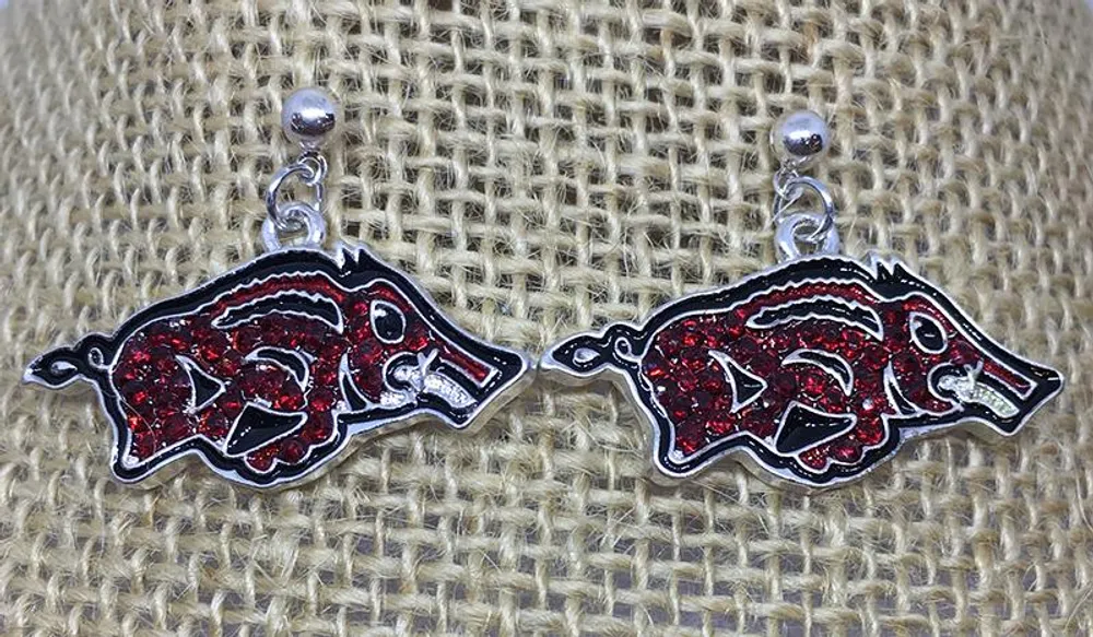  Razorbacks- Arkansas Rhinestone Logo Earrings- Alumni Hall