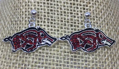  Razorbacks- Arkansas Rhinestone Logo Earrings- Alumni Hall