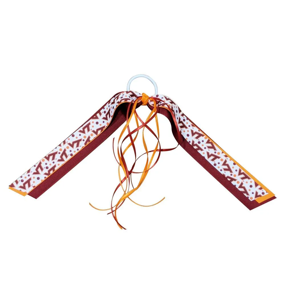  Vt- Virginia Tech Streamer Hair Bow- Alumni Hall