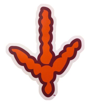  Virginia Tech Hokie Track Decal (6 Inch)