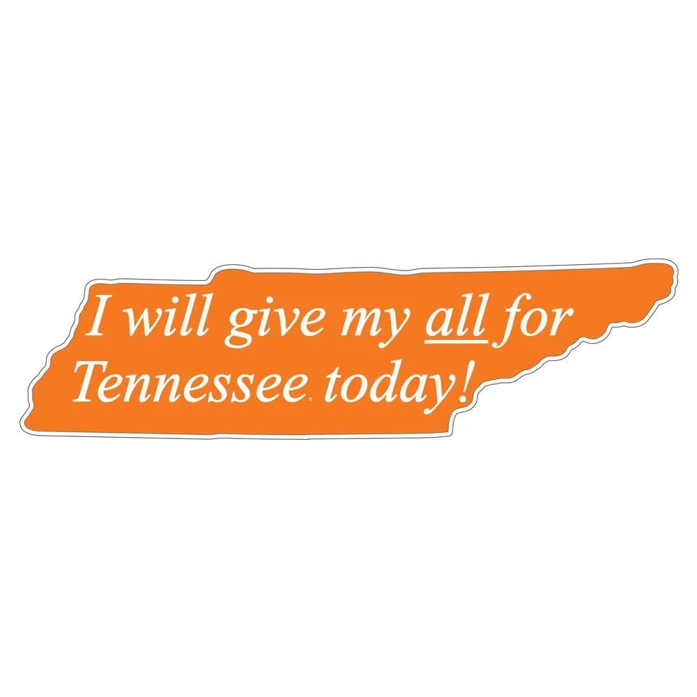  Vols | Tennessee  I Will Give My All  Sign (27  X 7.45 ) | Alumni Hall