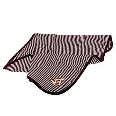 Vt- Virginia Tech Striped Knit Blanket- Alumni Hall