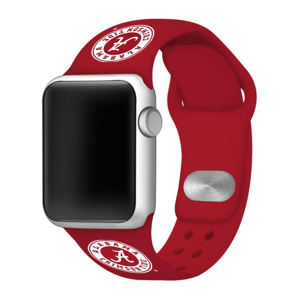  Crimson Tide- Alabama Crimson Tide Apple Watch Silicone Sport Band 38mm- Alumni Hall