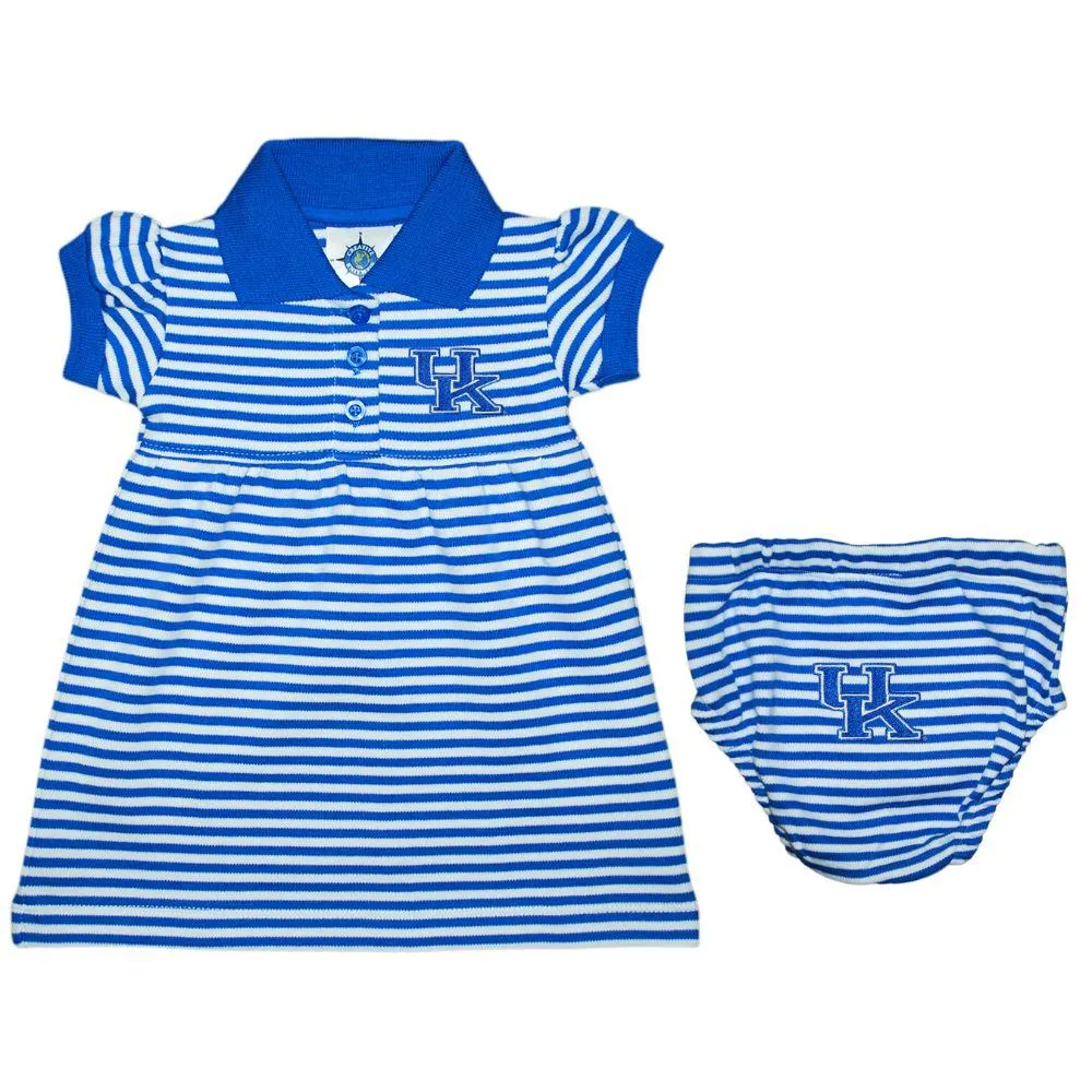 Cats | Kentucky Infant Striped Interlock Uk Logo Gameday Dress With Bloomer Alumni Hall