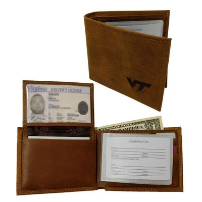  Vt- Virginia Tech Bi- Fold Embossed Wallet- Alumni Hall