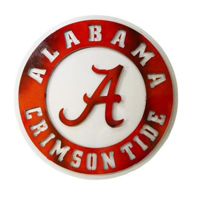  Al - Alabama Crimson Tide Logo 3d Metal Art - 18  Diameter - Alumni Hall