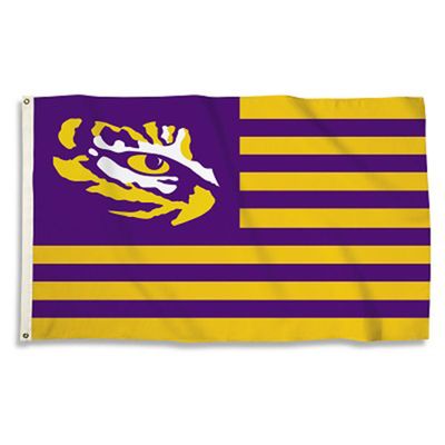  Lsu - Lsu Nation Striped Tiger Eye House Flag 3 ' X 5 '- Alumni Hall