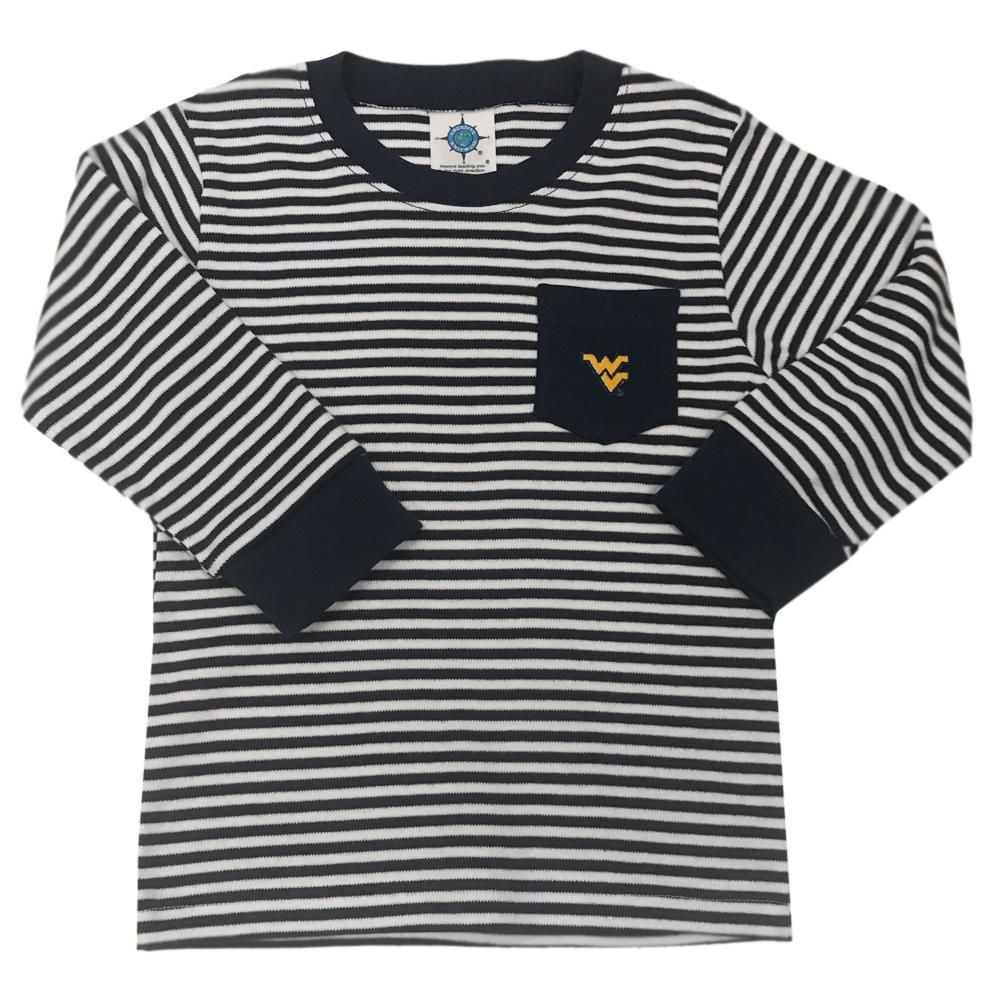 Wv - West Virginia Toddler L/S Striped Pocket T- Shirt Alumni Hall