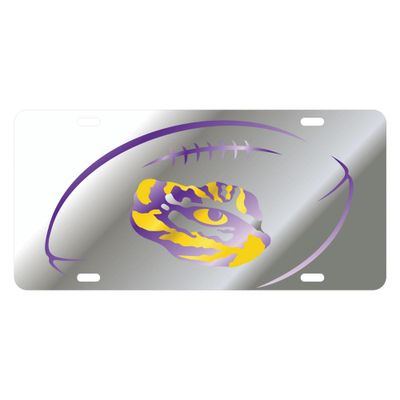  Lsu License Plate Silver Football Tiger Eye