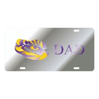  Lsu License Plate Silver Dad