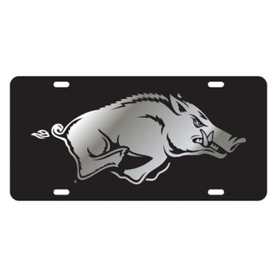 Ar - Arkansas Running Hog Silver License Plate