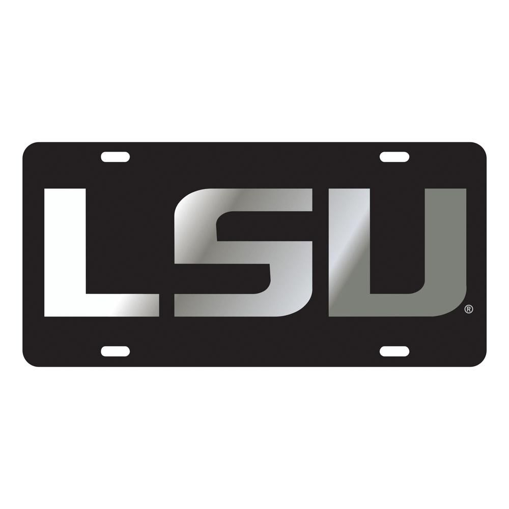 Lsu License Plate Silver Lsu Logo